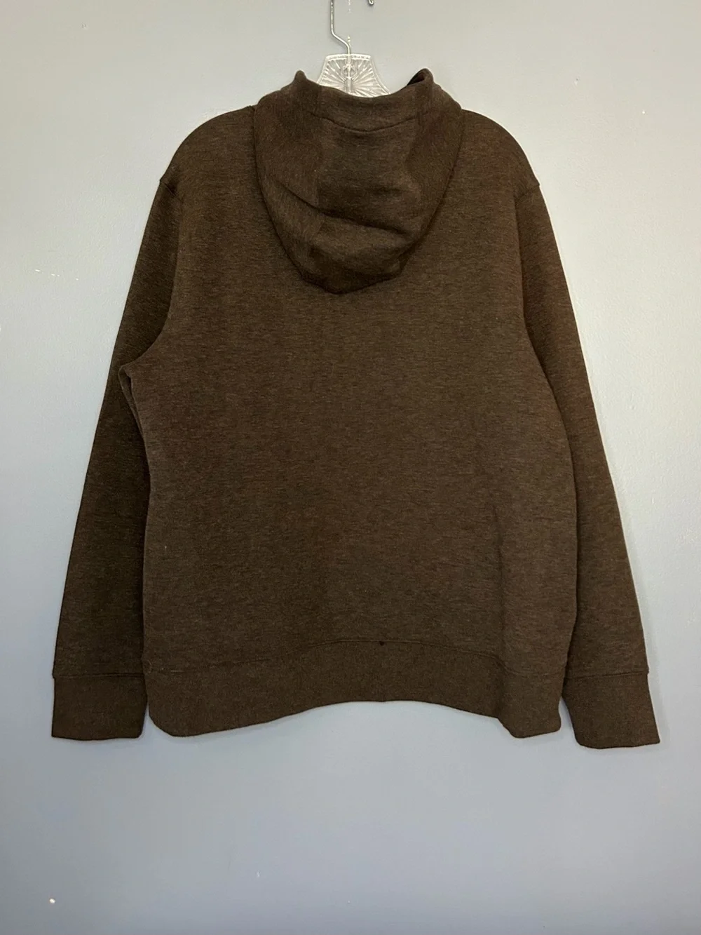 Banana Republic Scuba‎ Hoodie Mens L Brown Heather Fleece Pullover Sweatshirt